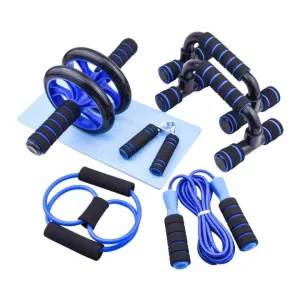 مجموعة أسطوانة جديدة 6 في 1 دفع عجلة البطن . New 6-in-1 Roller Set Double-Wheeled Abdominal