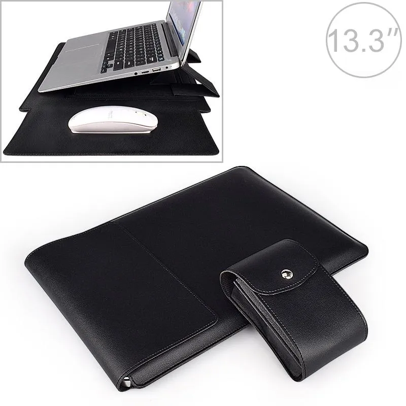 13.3 Inch Laptop Sleeve Leather Case with Small Storage Bag