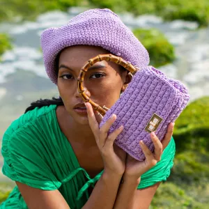 AIRMAIL Mini Crochet Handbag In Mauve Purple