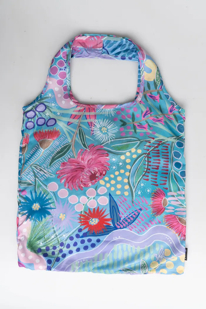 Caitlyn Davies-Plummer Artist Collection rPET Reusable Fold-Up Shopping Bag (3 Pack) with Drawstring Bag