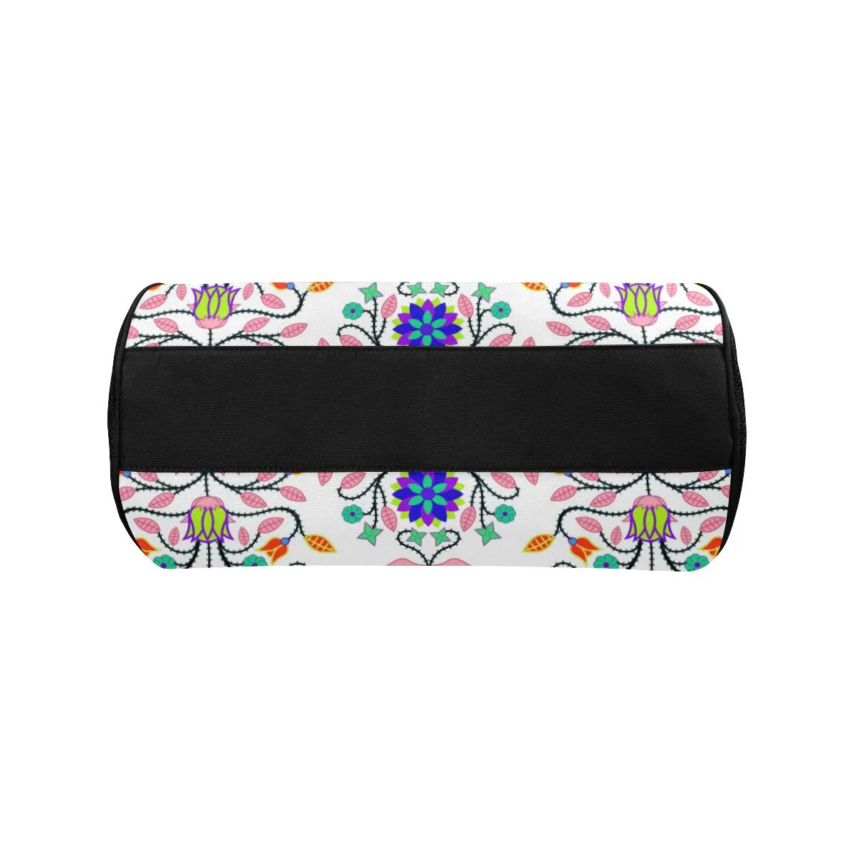 Floral Beadwork Four Clans White Duffle Bag