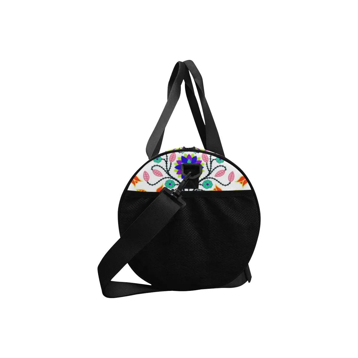 Floral Beadwork Four Clans White Duffle Bag