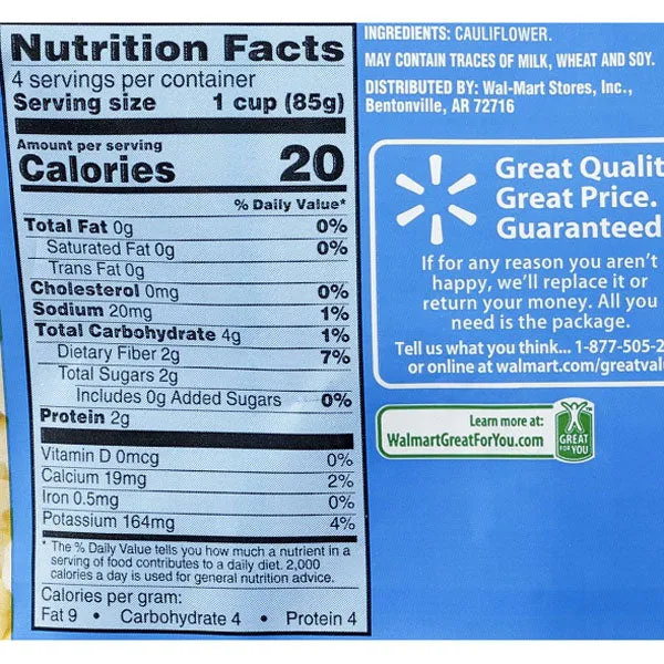 Great Value Cauliflower, 12 oz