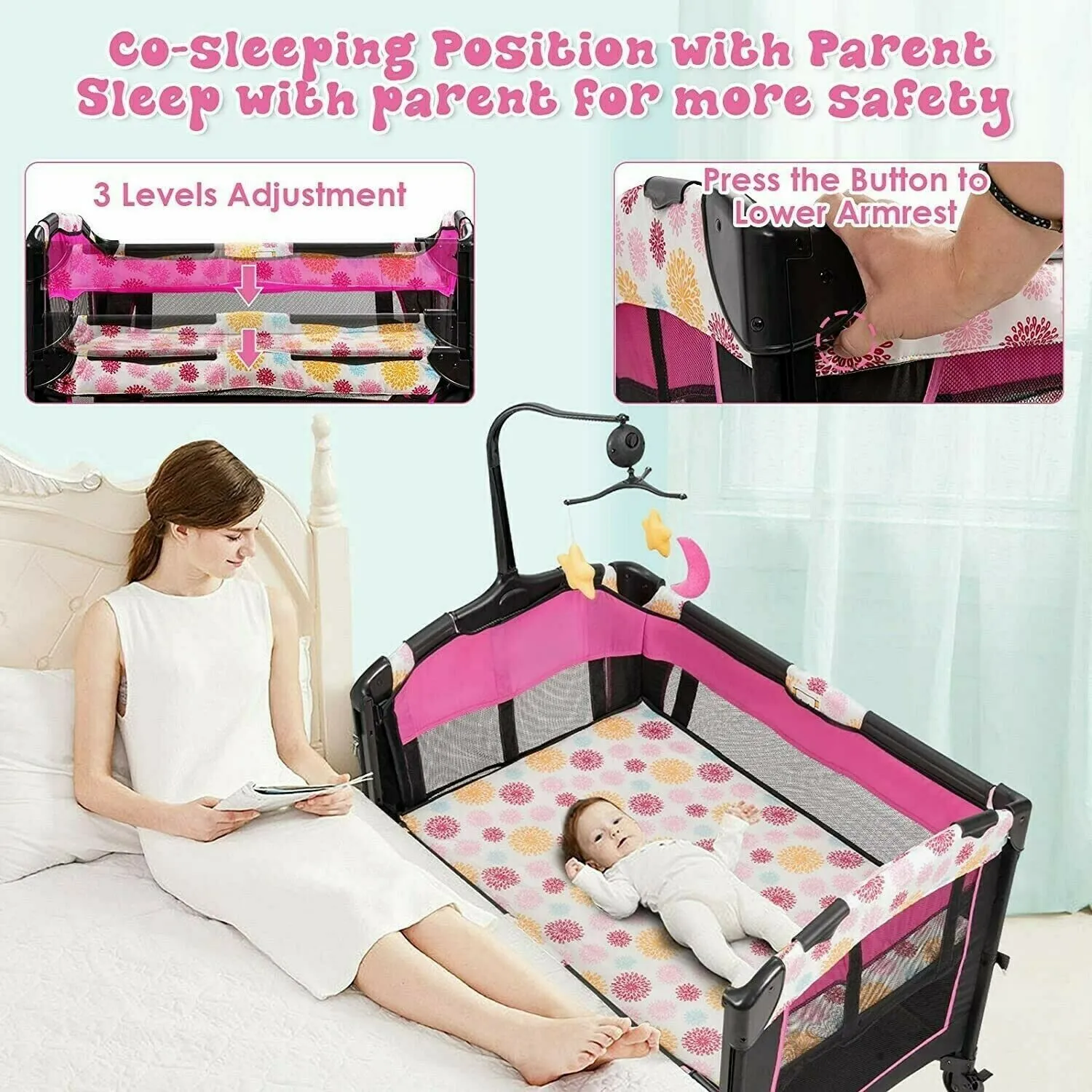 Infant Baby Car Seat Stroller Newborn High Chair Playard Bag Combos Girls Travel