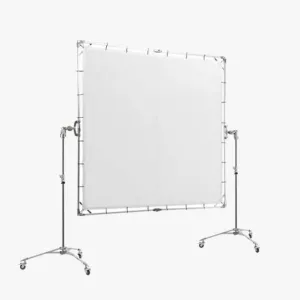Large Overhead Fold Away 'Sun Scrim' Diffuser With Butterfly Frame & Wheel Stands (240cm x 240cm)