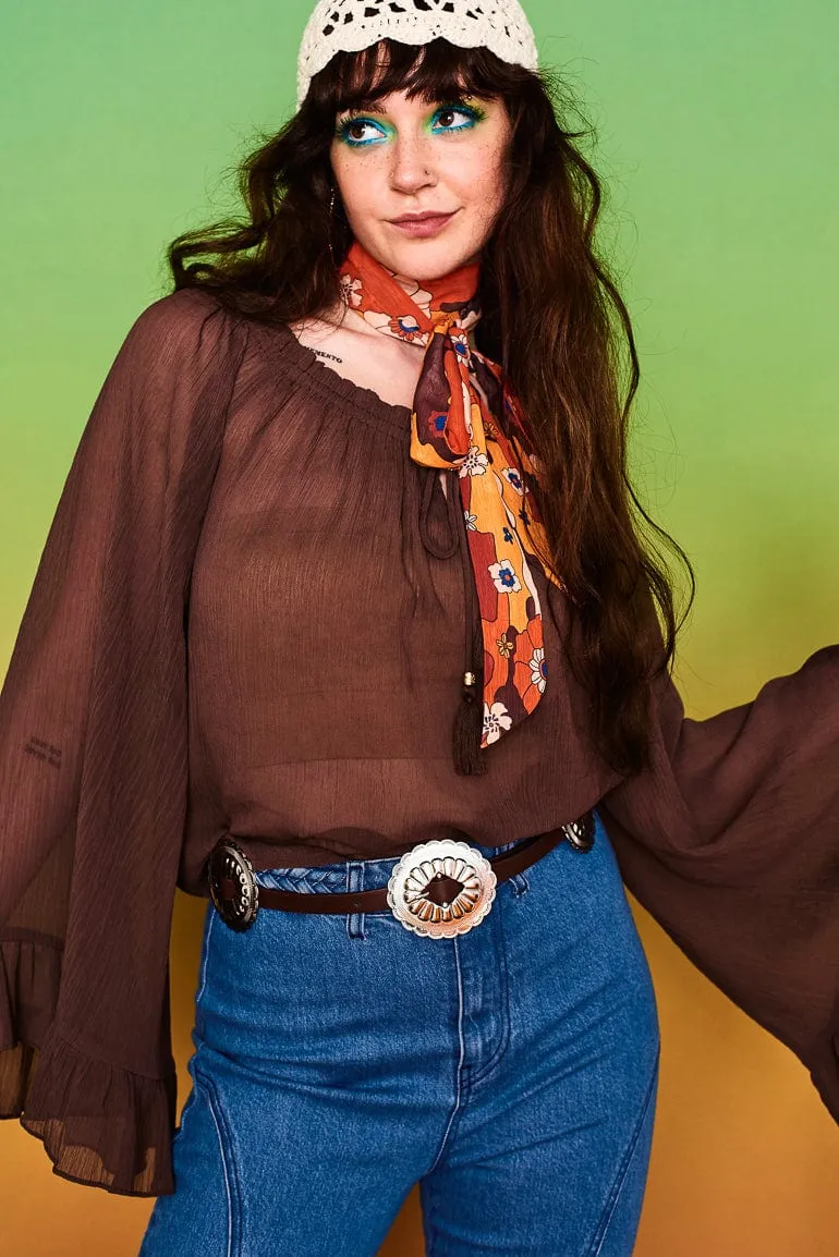 Lovely Rita Cascading Floral Long Skinny Scarf
