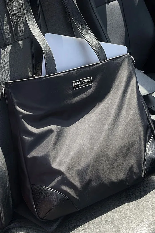 NAKEDVICE THE AFLIE TOTE BAG - BLACK/SILVER