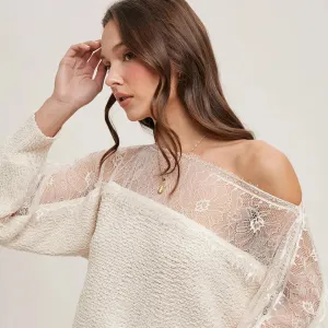 nb Lace Trimmed Knit Sweater Pullover