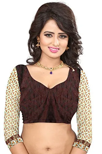 Oomph! Women's Georgette Sarees Party Wear/Fancy Georgette Sarees/Printed Georgette Sarees - Peanut Brown &amp; Banana Yellow