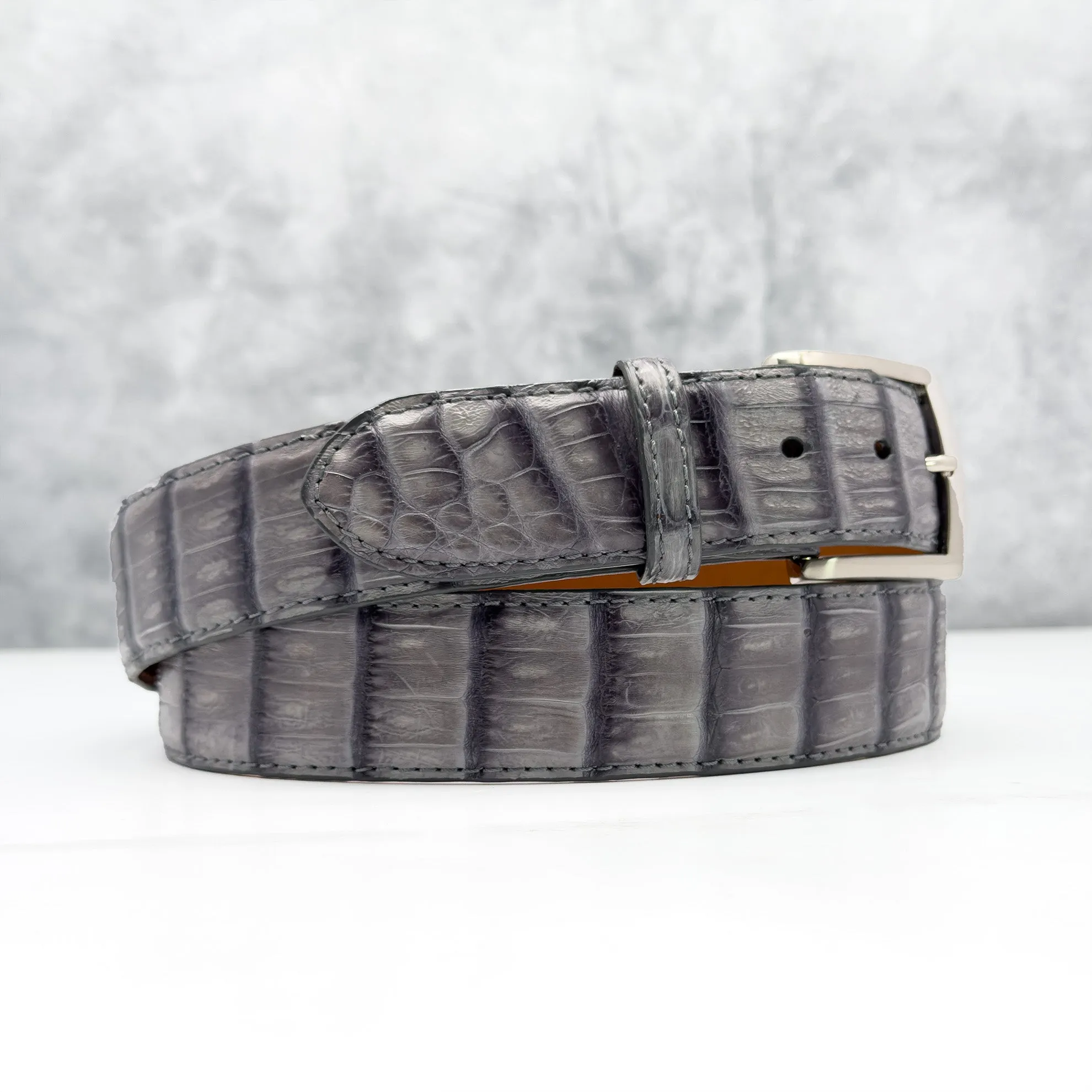 Ready To Ship Caiman Belt: Grey  (1.5" Width)