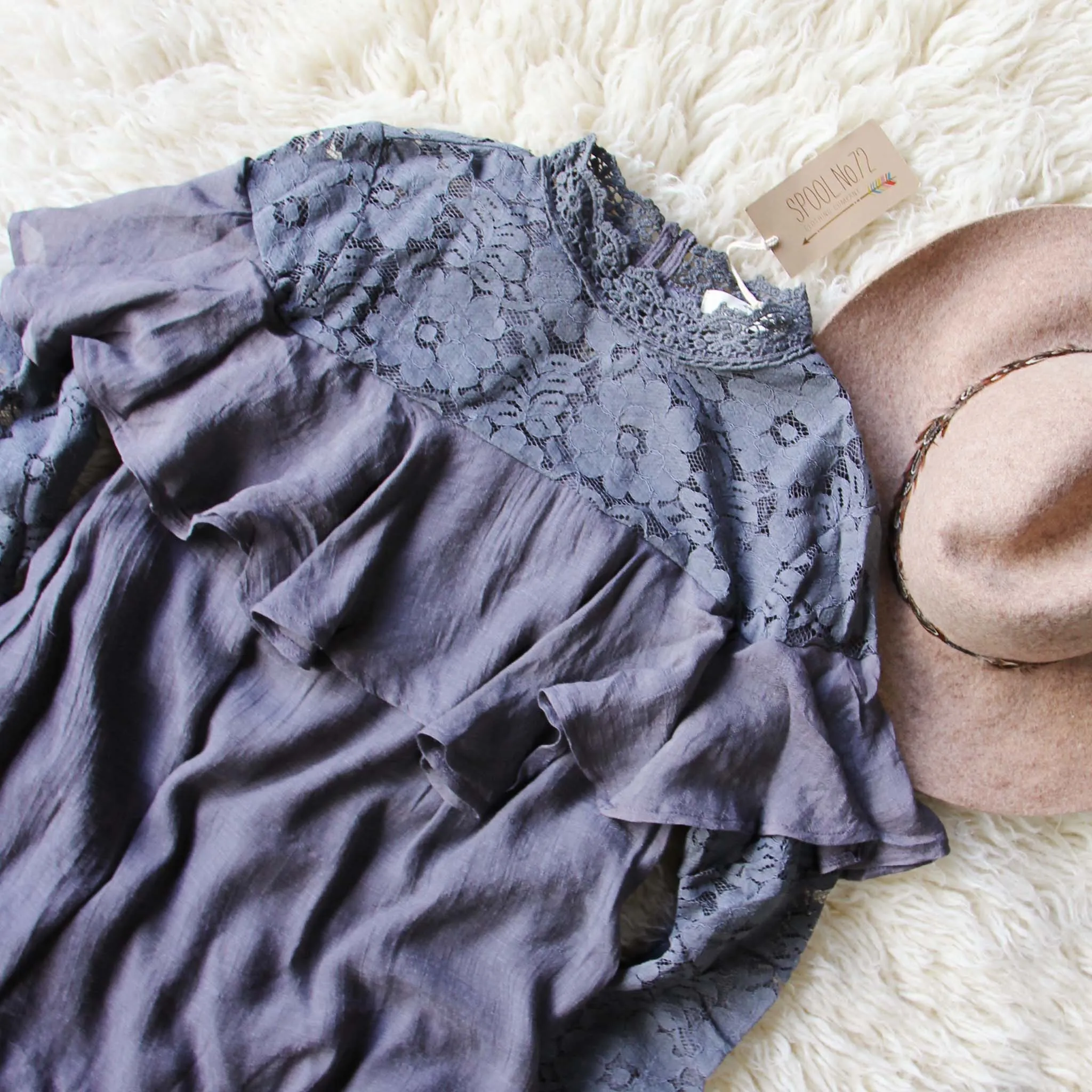 Rosalyn Lace Dress in Gray