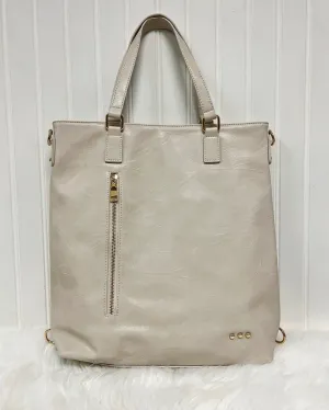 Upper East Side Backpack & Crossbody Tote Bag in Cream