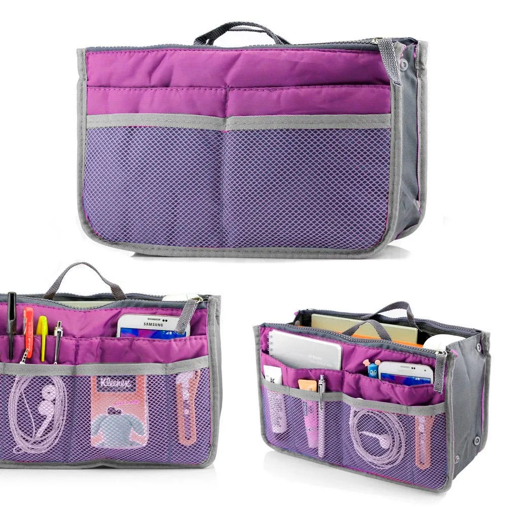 Women Pocket Large Travel Insert Handbag Tote Organizer Tidy Bag Purse Pouch New